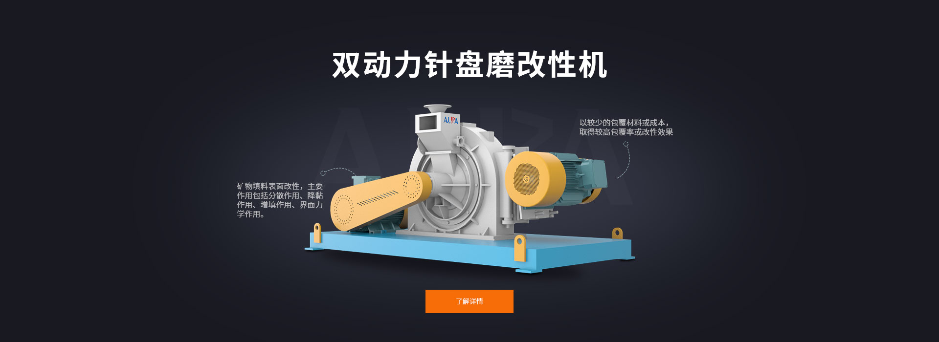 雙動力針盤磨改性機